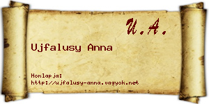 Ujfalusy Anna névjegykártya